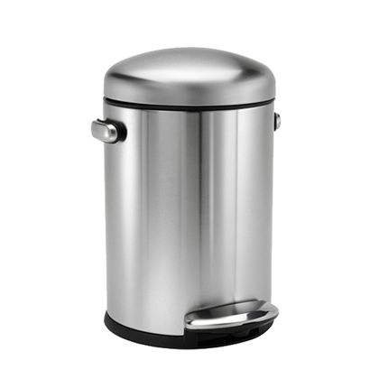 Lixeira Retro 6 litros Deluxe Aço Inox