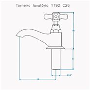 Torneira Lavatório Bancada 1192 C 26