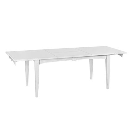 Mesa de jantar retangular extensível - tampo madeira