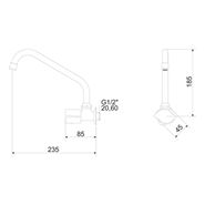 Torneira Bica Móvel Parede 1165 C 47 BA