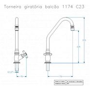 Torneira Bica Móvel 1174 C 23 BA AA