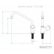 Torneira Cozinha Bica Móvel 1173 C 40