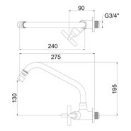 Torneira Cozinha Bica Móvel 1186 C 202 BA AA