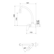 Torneira Cozinha Bica Móvel 1183 C 55