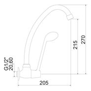 Torneira Cozinha Bica Móvel 1165 C 58