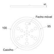 Grelha Fecho Caixilho Inox Redonda 1310 C 10cm