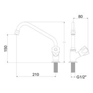 Torneira Cozinha Bica Móvel 1173 C 46 BJ