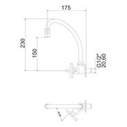 Torneira Bica móvel parede 1187 C 28 BJ AA