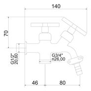 Torneira Parede com adaptador 1131 C 28